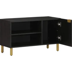 vidaXL Tv-meubel 80x33x46 cm bewerkt hout zwart