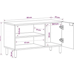 vidaXL Tv-meubel 80x33x46 cm bewerkt hout zwart