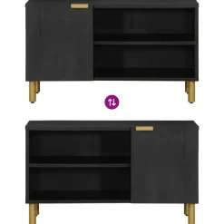 vidaXL Tv-meubel 80x33x46 cm bewerkt hout zwart