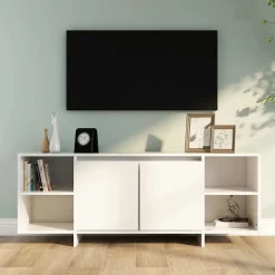 vidaXL Tv-meubel 130x35x50 cm bewerkt hout wit