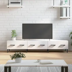 vidaXL Tv-meubel 150x36x30 cm bewerkt hout hoogglans wit