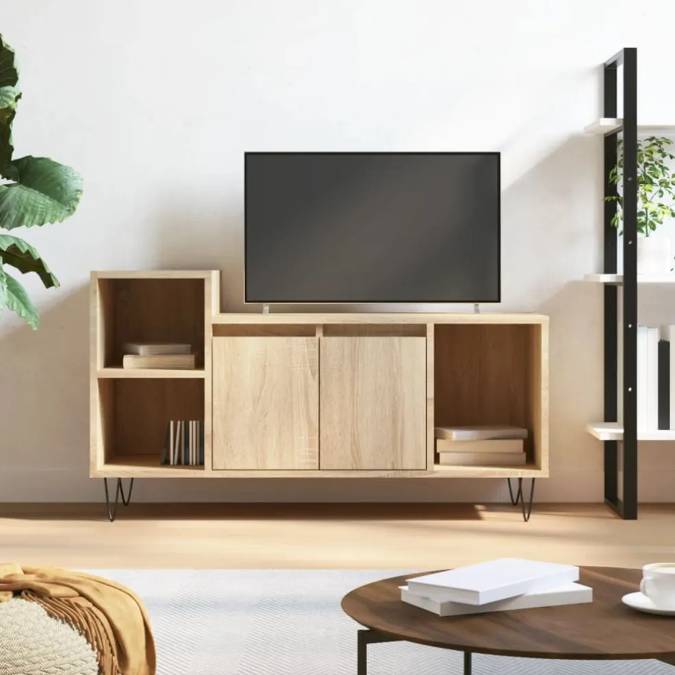 vidaXL Tv-meubel 100x35x55 cm bewerkt hout sonoma eikenkleurig