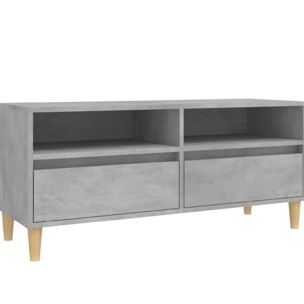 vidaXL Tv-meubel 100x34,5x44,5 cm bewerkt hout betongrijs
