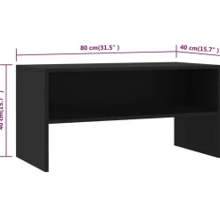 vidaXL Tv-meubel 80x40x40 cm bewerkt hout zwart