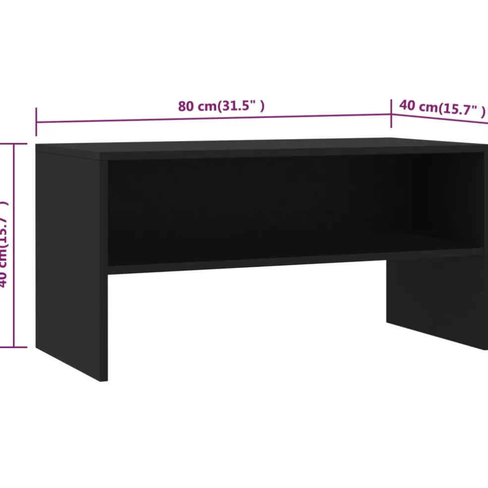 vidaXL Tv-meubel 80x40x40 cm bewerkt hout zwart