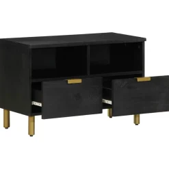 vidaXL Tv-meubel 70x33x46 cm bewerkt hout zwart