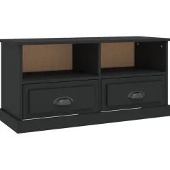 vidaXL Tv-meubel 93x35,5x45 cm bewerkt hout zwart