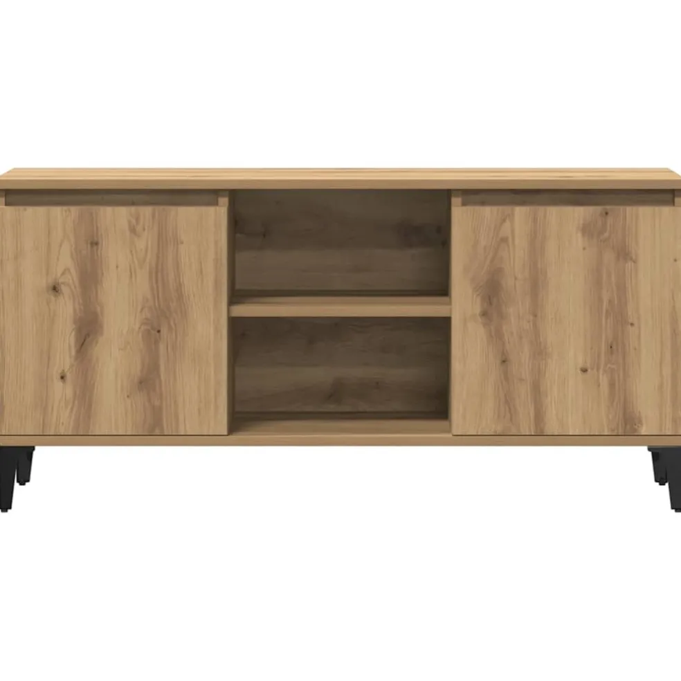 vidaXL Tv-meubel 102x35x50 cm bewerkt hout artisanaal eikenkleur