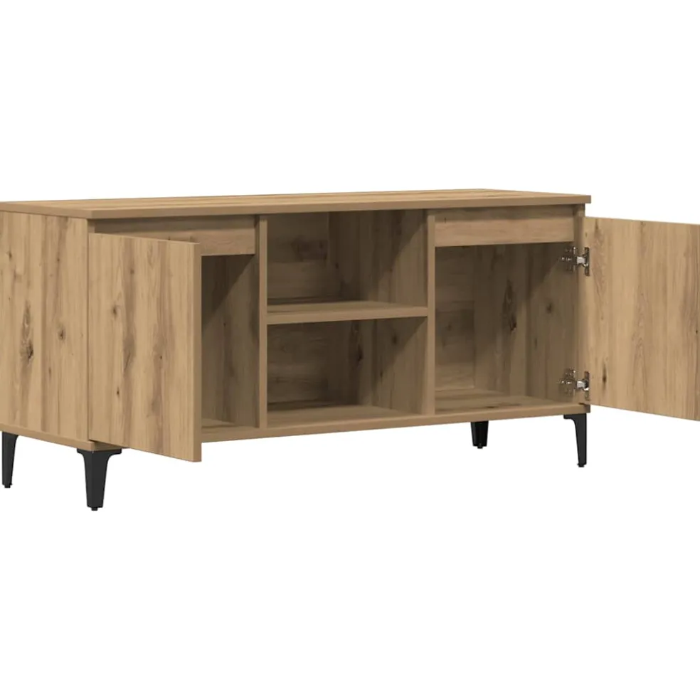 vidaXL Tv-meubel 102x35x50 cm bewerkt hout artisanaal eikenkleur