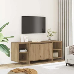 vidaXL Tv-meubel 130x35x50 cm bewerkt hout artisanaal eikenkleur