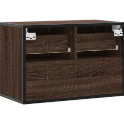 vidaXL Tv-meubel 60x31x39,5 cm bewerkt hout metaal bruin eikenkleurig