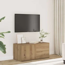 vidaXL Tv-meubel 80x34x35,5 cm bewerkt hout artisanaal eikenkleur