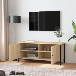 vidaXL Tv-meubel 102x35x45 cm bewerkt hout sonoma eikenkleurig