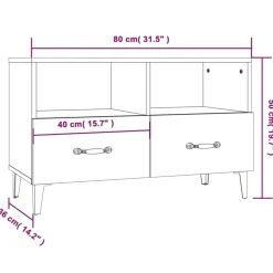 vidaXL Tv-meubel 80x36x50 cm bewerkt hout hoogglans wit