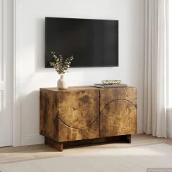 vidaXL tv-meubel 60 x 34.5 x 40 cm Gerookt eiken Bewerkt hout