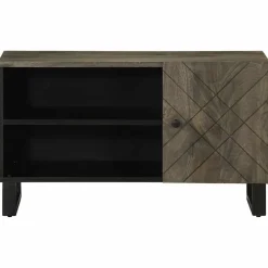 vidaXL Tv-meubel 80x33x46 cm massief mangohout zwart