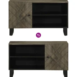 vidaXL Tv-meubel 80x33x46 cm massief mangohout zwart