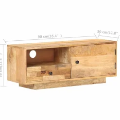 vidaXL Tv-meubel 90x30x35 cm massief mangohout