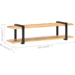 vidaXL Tv-meubel 160x40x40 cm massief ruw mangohout