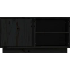 vidaXL Tv-meubel 80x35x40,5 cm massief grenenhout zwart