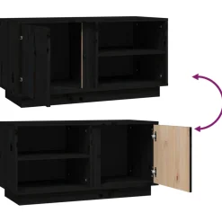 vidaXL Tv-meubel 80x35x40,5 cm massief grenenhout zwart