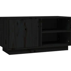 vidaXL Tv-meubel 80x35x40,5 cm massief grenenhout zwart
