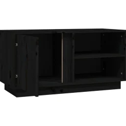 vidaXL Tv-meubel 80x35x40,5 cm massief grenenhout zwart