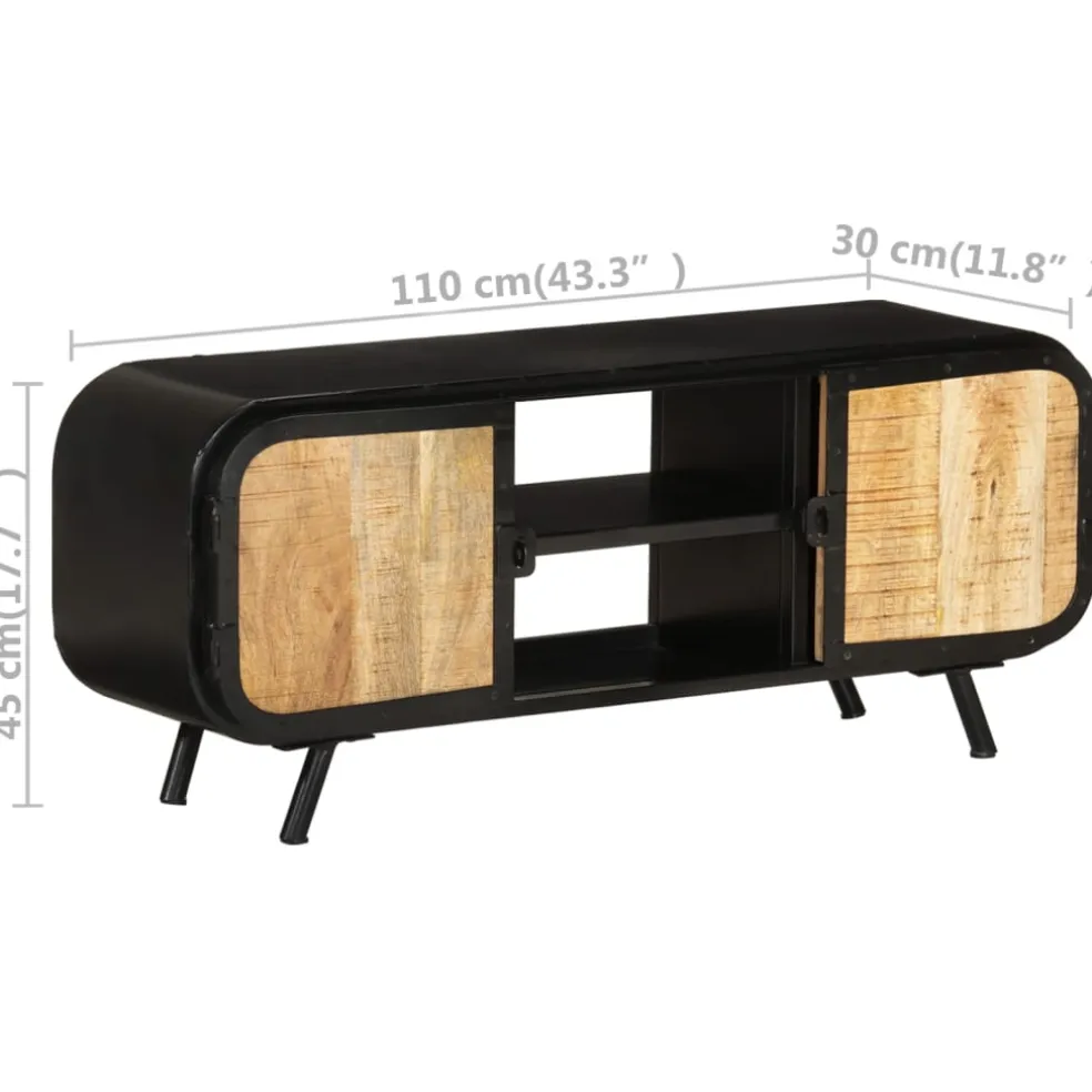 vidaXL Tv-meubel 110x30x45 cm ruw mangohout