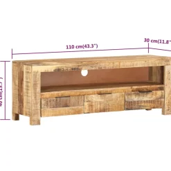 vidaXL Tv-meubel 110x30x40 cm ruw mangohout