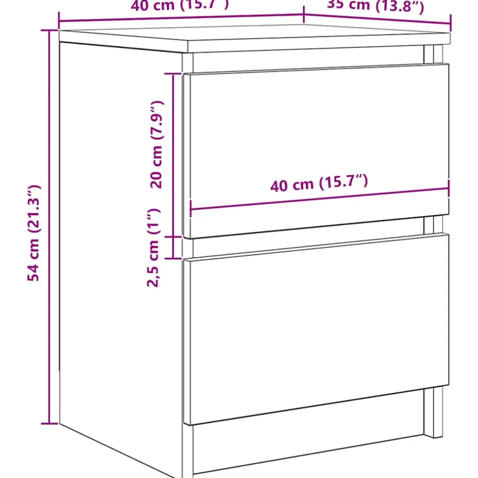 vidaXL Tv-meubel 40x35x54 cm spaanplaat wit