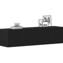 vidaXL Tv-meubel 120x30x30,5 cm spaanplaat zwart eikenkleurig