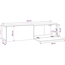 vidaXL Tv-meubel 120x30x30,5 cm spaanplaat zwart eikenkleurig