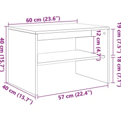 vidaXL Tv-meubel 60x40x40 cm spaanplaat zwart eikenkleurig