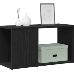 vidaXL Tv-meubel 60x24x32 cm spaanplaat zwart eikenkleurig