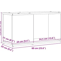 vidaXL Tv-meubel 60x24x32 cm spaanplaat zwart eikenkleurig