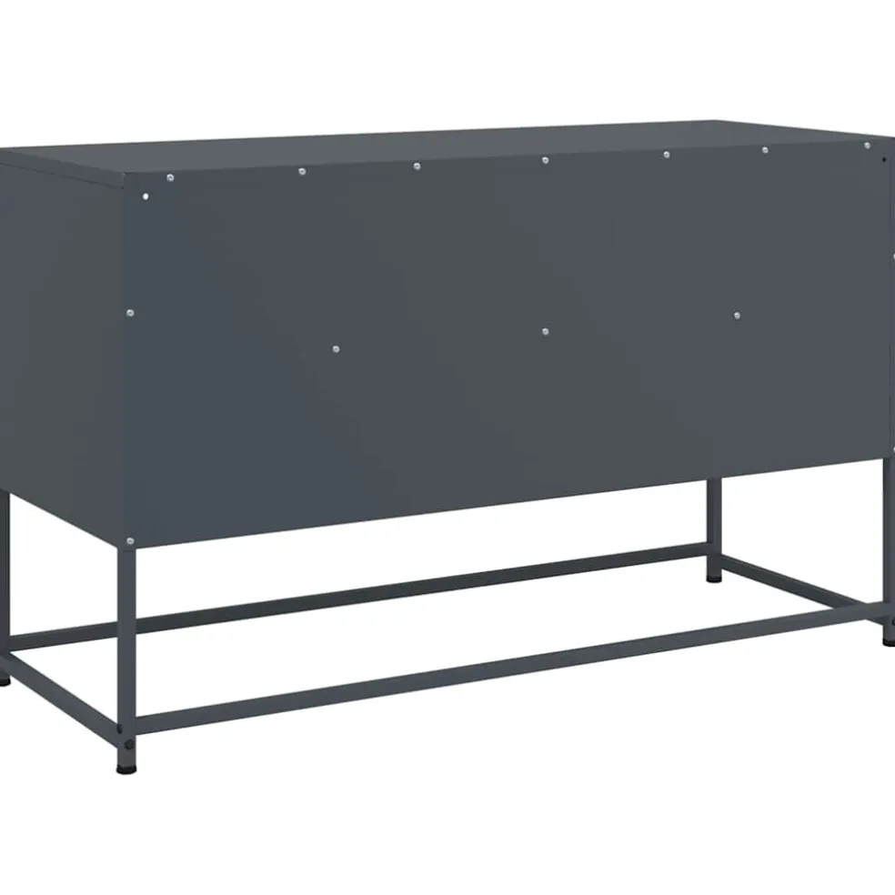 vidaXL Tv-meubel 100,5x39x60,5 cm staal antracietkleurig