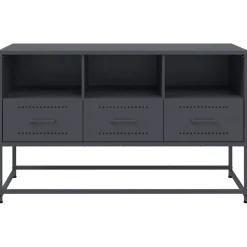 vidaXL Tv-meubel 100,5x39x60,5 cm staal antracietkleurig
