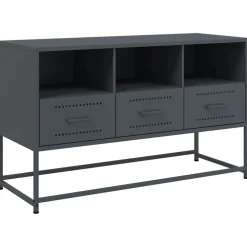 vidaXL Tv-meubel 100,5x39x60,5 cm staal antracietkleurig