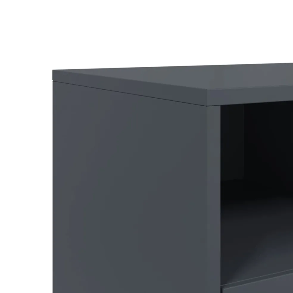 vidaXL Tv-meubel 100,5x39x60,5 cm staal antracietkleurig