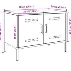 vidaXL Tv-meubel 68x39x50,5 cm staal antracietkleurig