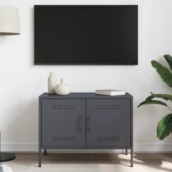 vidaXL Tv-meubel 68x39x50,5 cm staal antracietkleurig