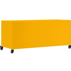 vidaXL Tv-meubel 100,5x39x43,5 cm staal mosterdgeel