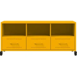 vidaXL Tv-meubel 100,5x39x43,5 cm staal mosterdgeel