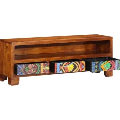 vidaXL TV-meubel 110x30x40 massief acaciahout meerkleurig