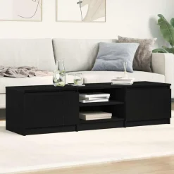 vidaXL TV-meubel Zwart Eiken 140x40x36 cm Bewerkt Hout