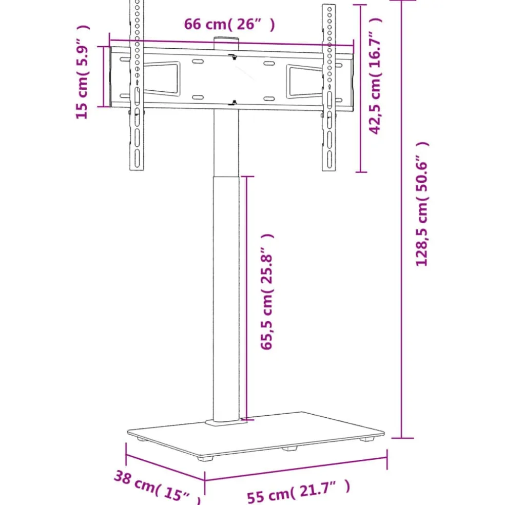 vidaXL Tv-standaard hoekmodel 1-laags voor 32-65 inch zwart