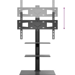 vidaXL Tv-standaard hoekmodel 3-laags voor 32-65 inch zwart