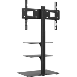 vidaXL Tv-standaard hoekmodel 3-laags voor 32-65 inch zwart