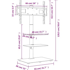 vidaXL Tv-standaard hoekmodel 3-laags voor 32-65 inch zwart
