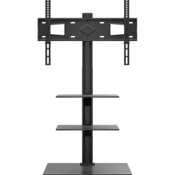 vidaXL Tv-standaard hoekmodel 3-laags voor 32-65 inch zwart